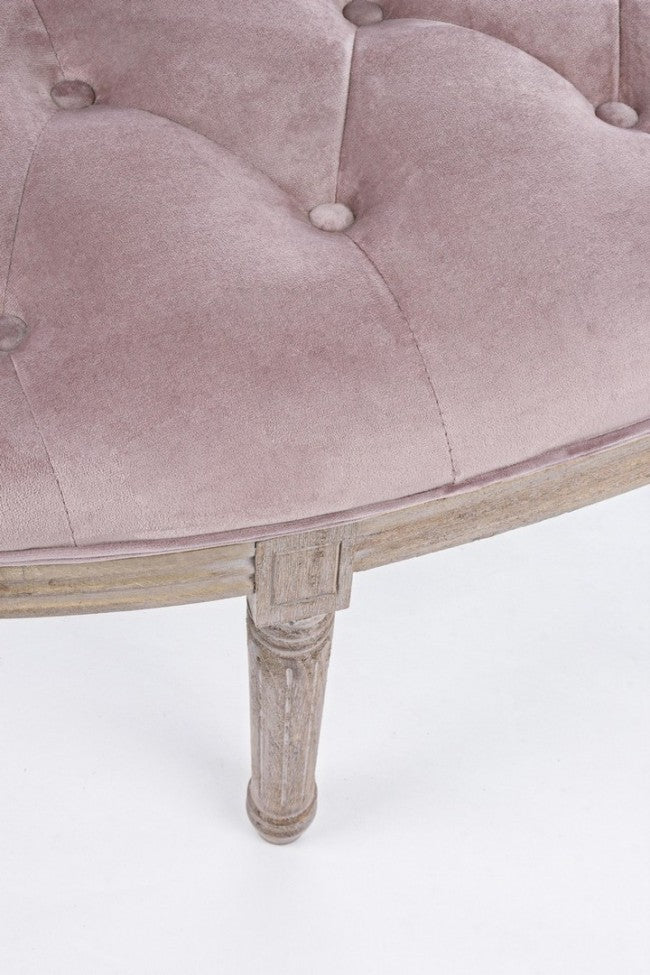 Banco clásico Tilde Woodrose de terciopelo 125x42x48h cm