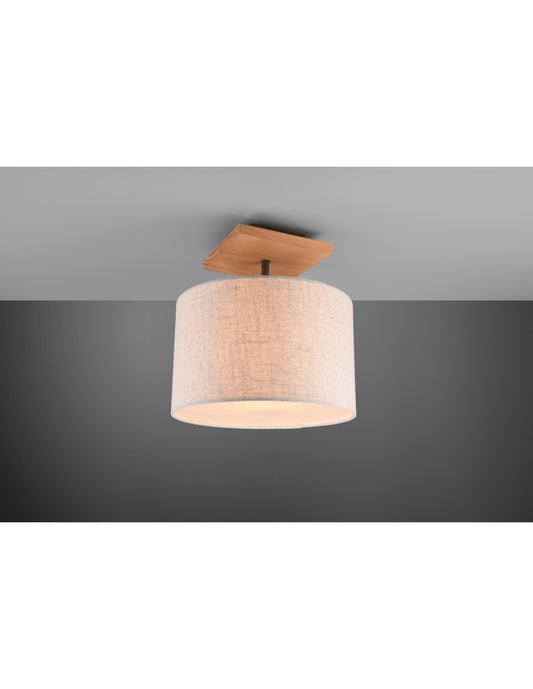 Elmau Plafón 1xE27 níquel y pantalla arena Ø35 cm Trio Lighting