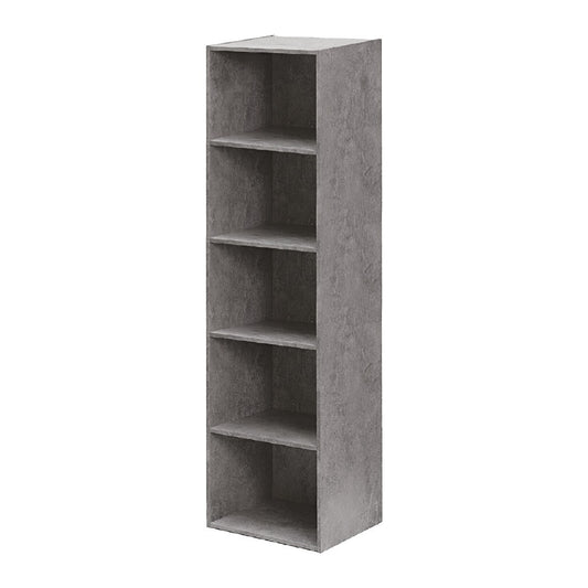 Librería de madera 5 estantes Estante Cemento 40x29xH. 172cm 