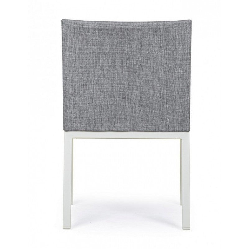 Silla de aluminio con recubrimiento en polvo gris 55x62x82h cm
