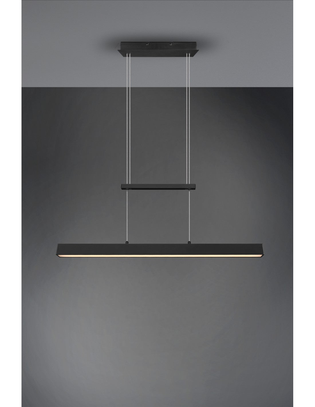 Paros Lámpara de suspensión doble regulable negro L90 cm Trio Lighting