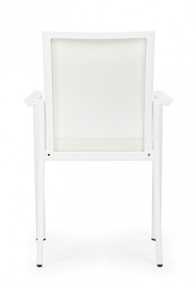 Silla Konnor aluminio blanco con reposabrazos