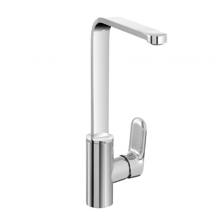 Mezclador de lavabo con caño cuadrado en acero Serie KREO