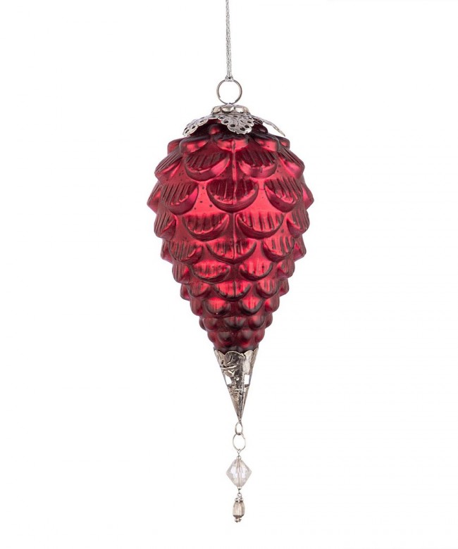 6 colgantes Vt Fascinate con forma de piña roja D110