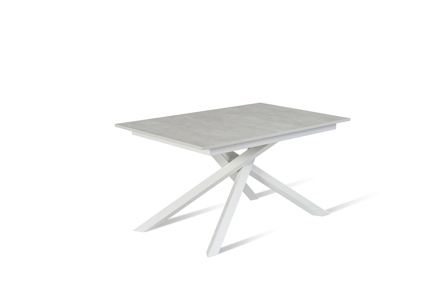 Mesa extensible de hormigón blanco-blanco 90 cm x 140-190 cm Alt. 76 cm