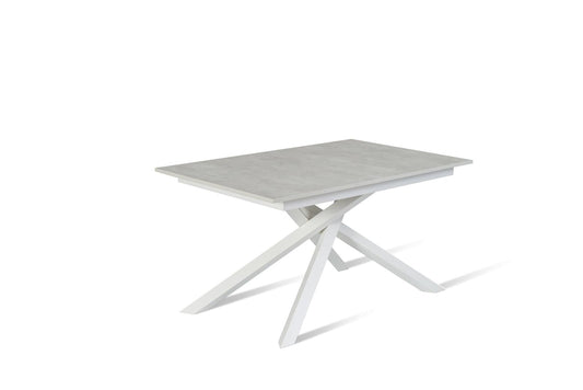 Mesa extensible de hormigón blanco-blanco 90 cm x 140-190 cm Alt. 76 cm