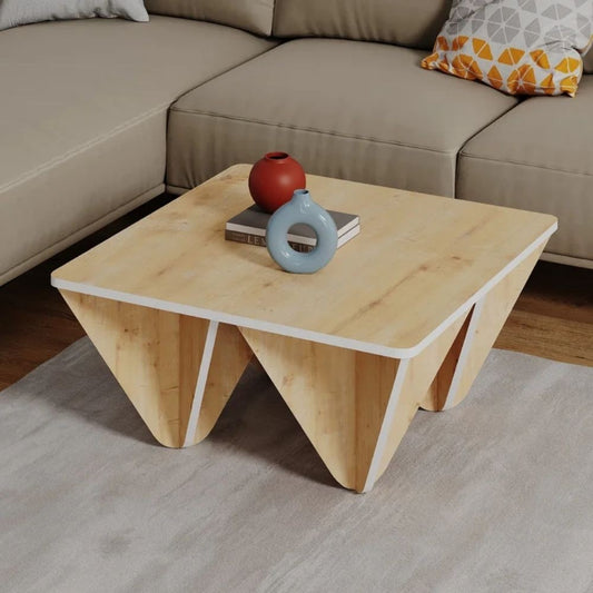 Mesa de salón de roble con diseño cuadrado Diamond