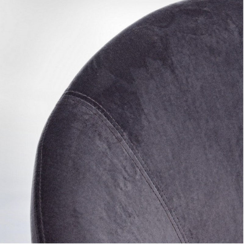 Sillón mecedora Annika efecto terciopelo gris oscuro
