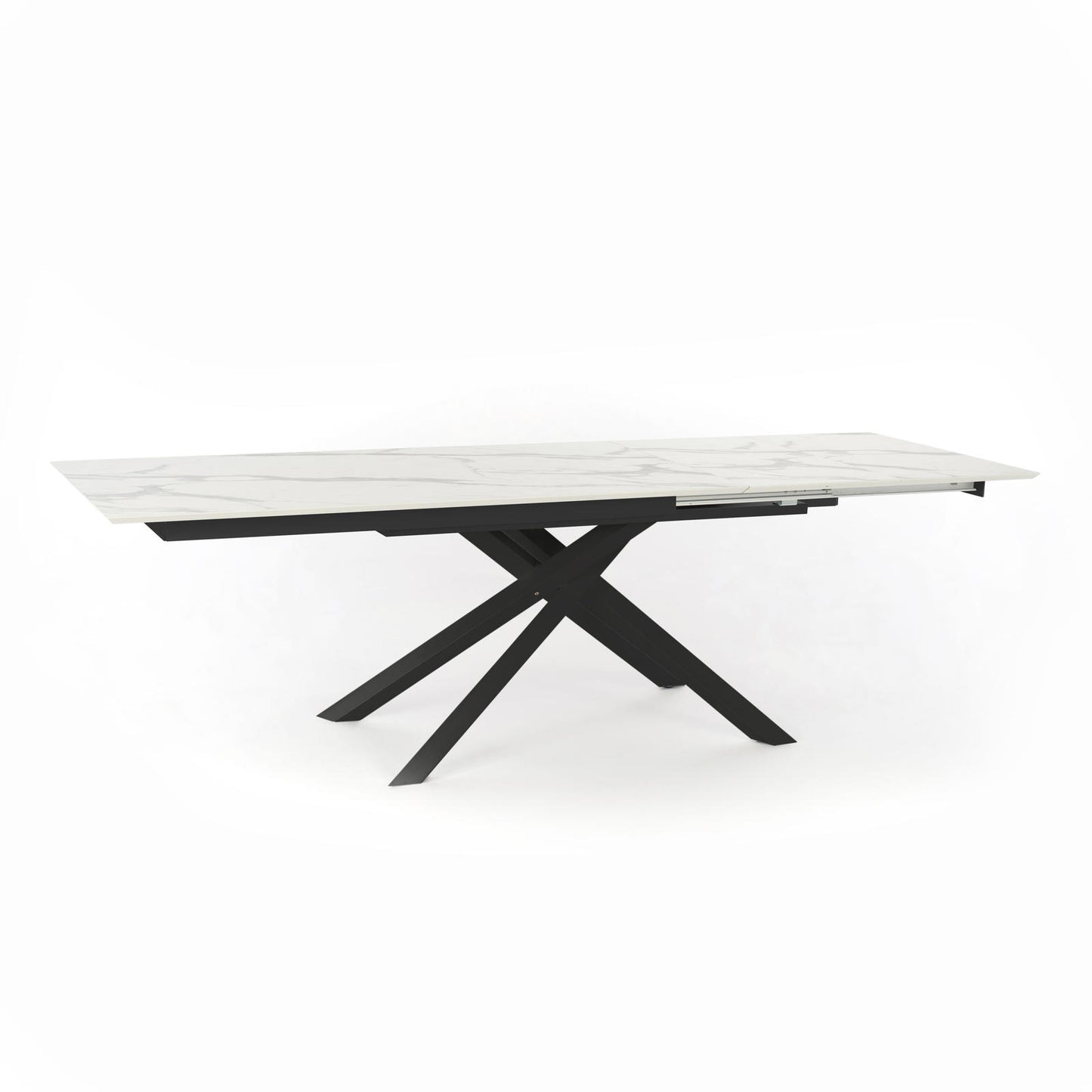 Mesa extensible con tapa de mármol calacatta 170/270x90x76h cm