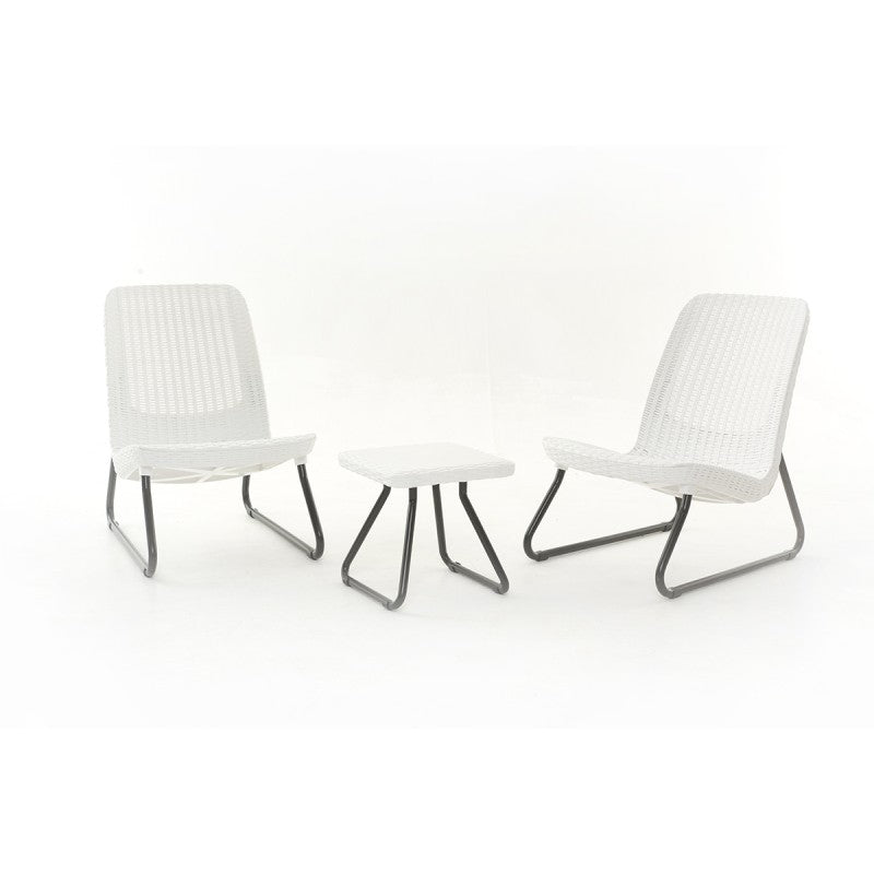 Conjunto de exterior para balcón, bistro, muebles de jardín blanco keter