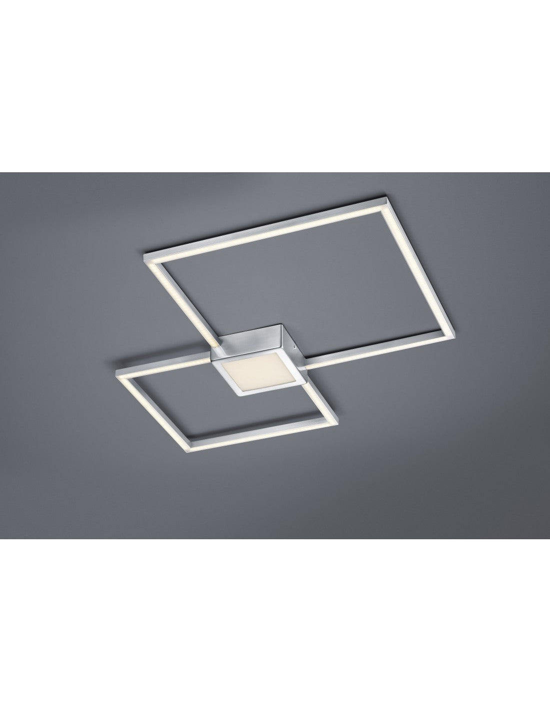 Lámpara de techo LED Hydra Double Square 28w Níquel L65 cm Regulable Trio Lighting