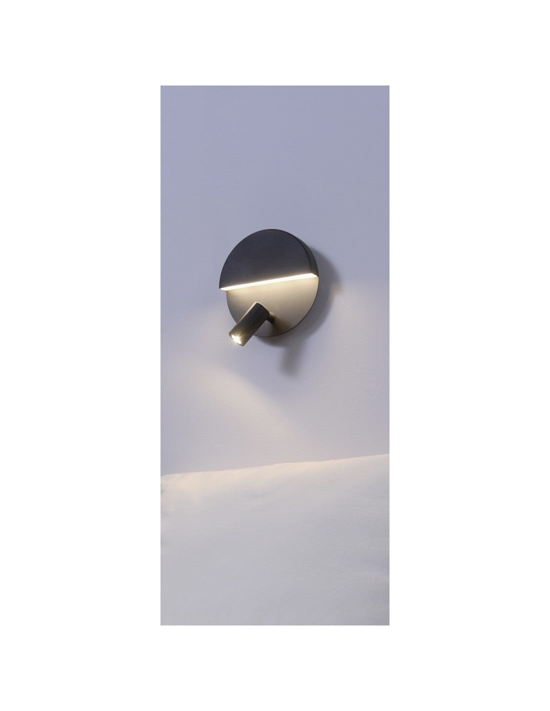 Lámpara de pared moderna de doble emisión Mario negro con foco ajustable Trio Lighting