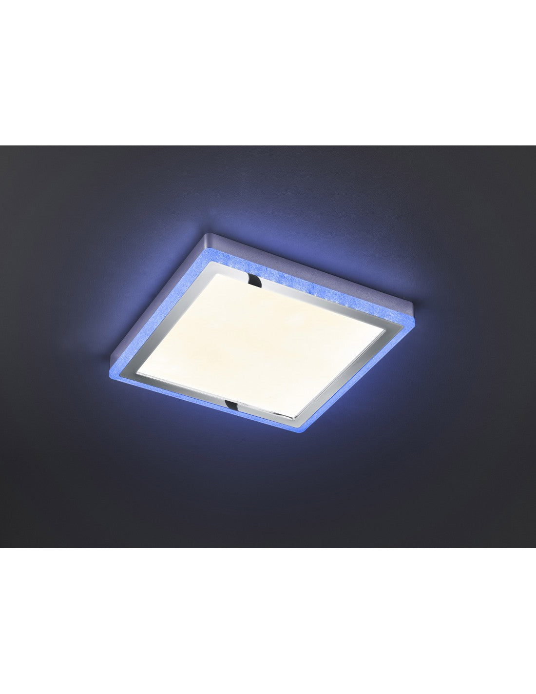 Plafón Slide Cuadrado Doble LED RGBW Regulable Blanco 40x40 cm Trio Lighting