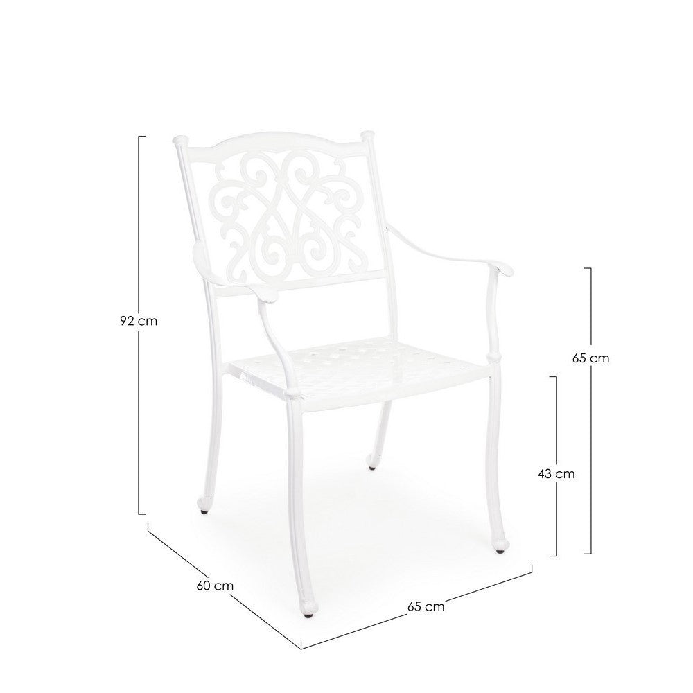 Silla de exterior Ivrea blanca con reposabrazos