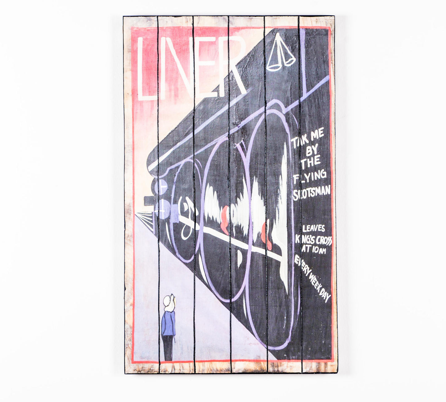 Impresión sobre madera con lienzo multicolor 60x100 cm