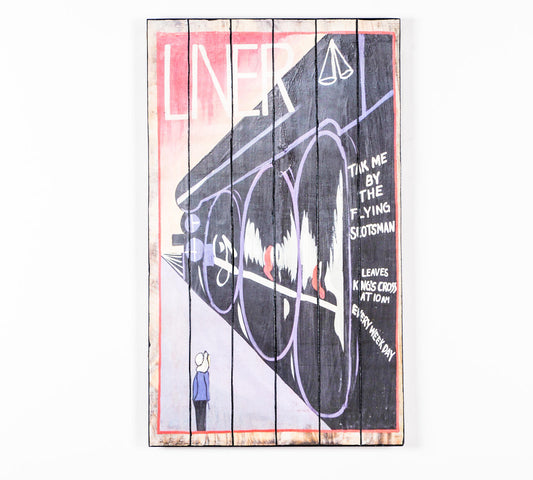 Impresión sobre madera con lienzo multicolor 60x100 cm