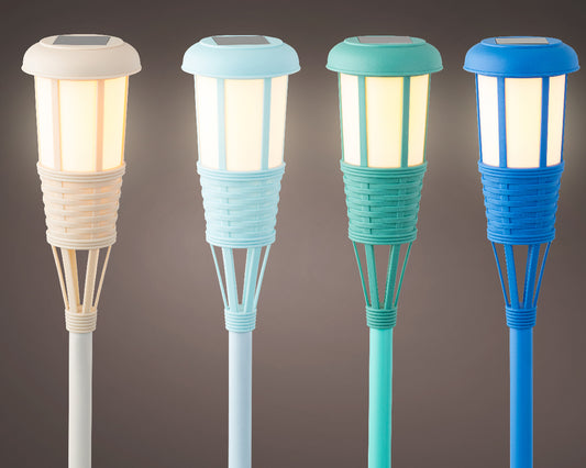 Antorcha solar de plástico para exteriores en 4 colores.