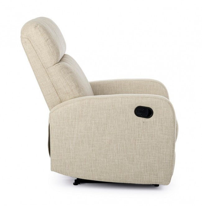 Sillón reclinable manual en tejido Iris beige