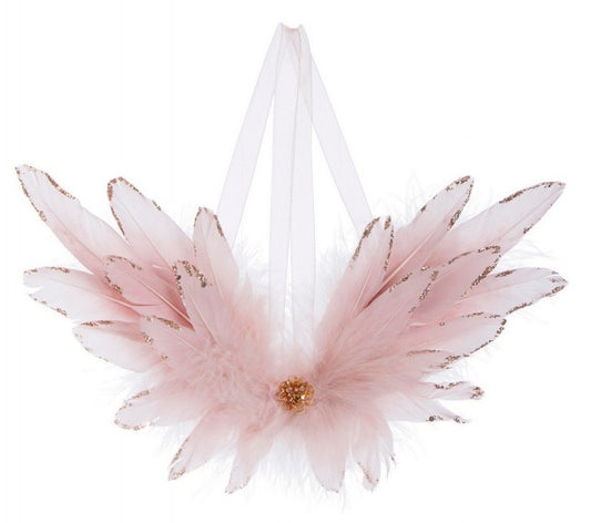 4x Colgante Karol Plumas con Alas Rosas L