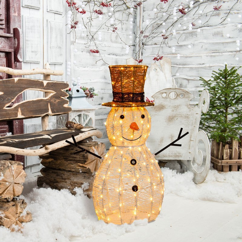 Muñeco de nieve LED 3D Al. 70 cm Serie 160 LED