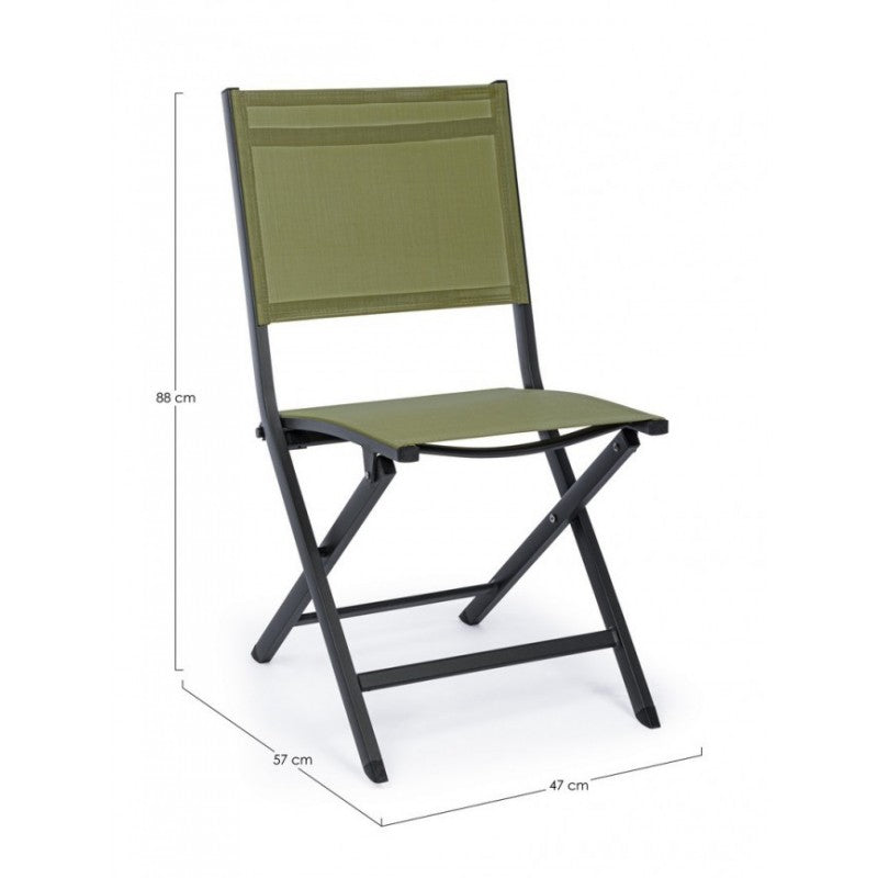 Silla Exterior Elin Aluminio Verde Antracita 47X57X H88 Cm