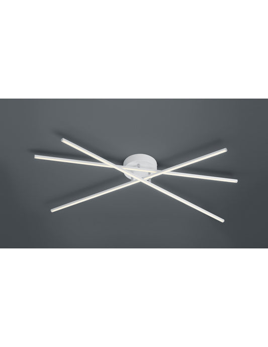 Lámpara de techo moderna Tiriac 3 varillas LED blancas L100 cm Trio Lighting