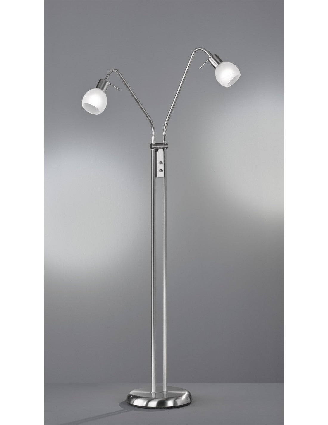 Lámpara de pie Níquel y Cristal blanco 2xE14 H125 cm Antibes Trio Lighting