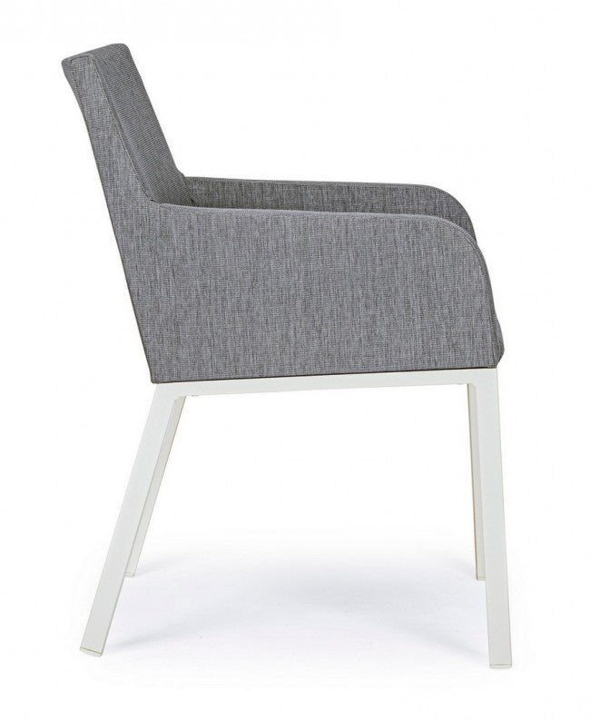 Silla de aluminio con recubrimiento en polvo gris 55x62x82h cm