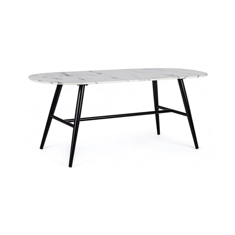 Mesa ovalada de mármol efecto mármol 110x50x45h cm