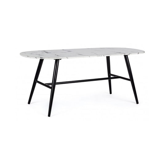 Mesa ovalada de mármol efecto mármol 110x50x45h cm