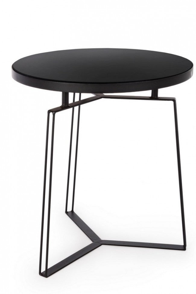 Mesa de centro estilo diseño de metal negro 50 cm