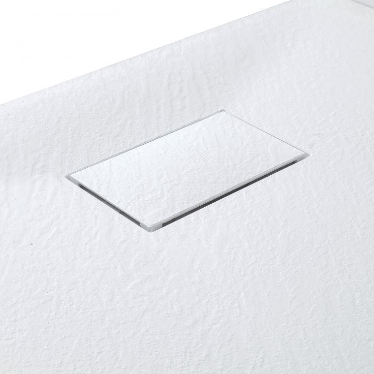 Plato de ducha efecto piedra blanco 70x120x h2,8 cm