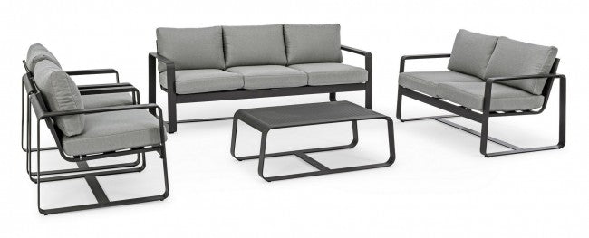 Sillón de jardín de aluminio antracita MERRIGAN YK13 74x78x h84 cm