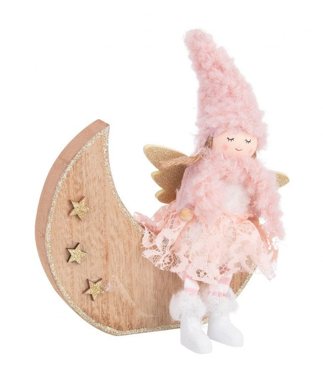 6x Decoración Luna Hilde C-Ángel Rosa