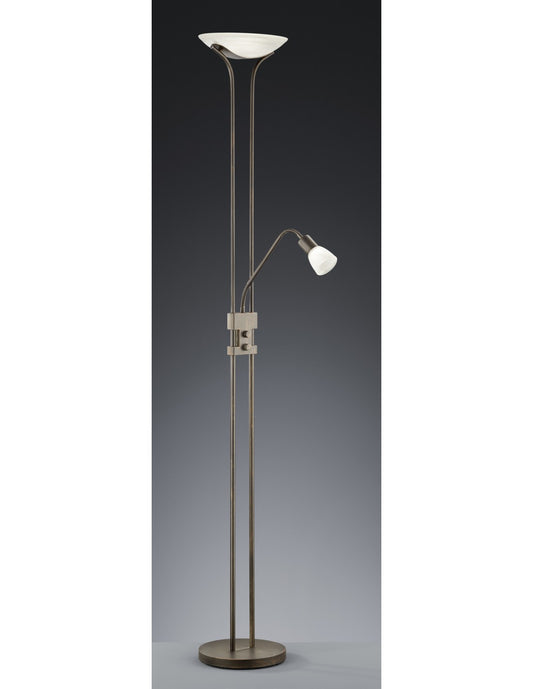 Lámpara de pie LED con foco de lectura regulable Santo II Ruggine Trio Lighting