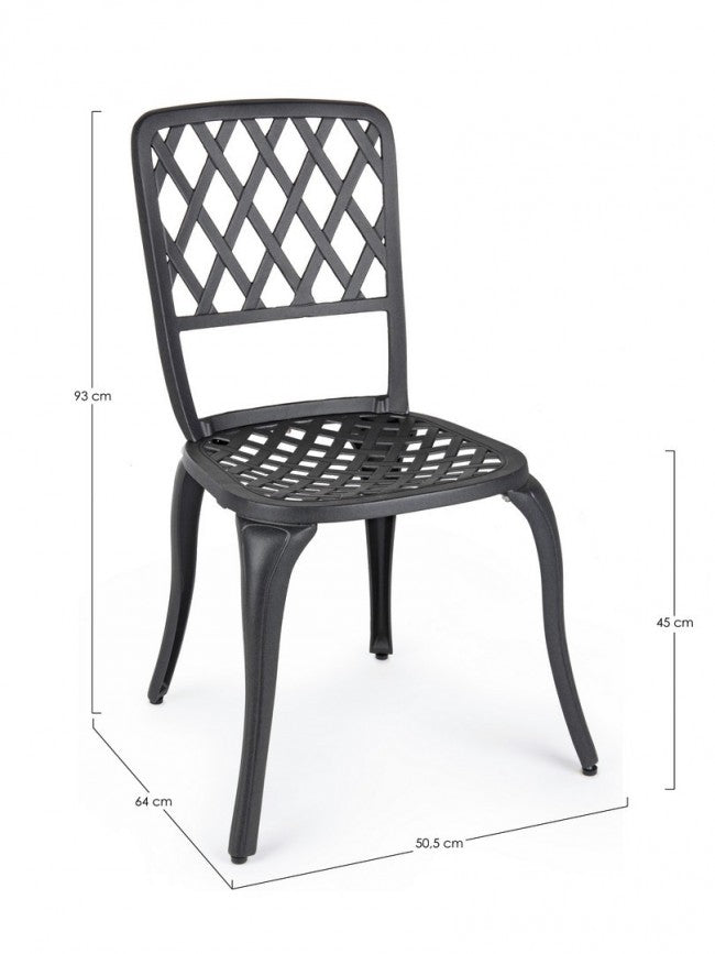 Silla exterior aluminio antracita 44 x 46 x 89h cm
