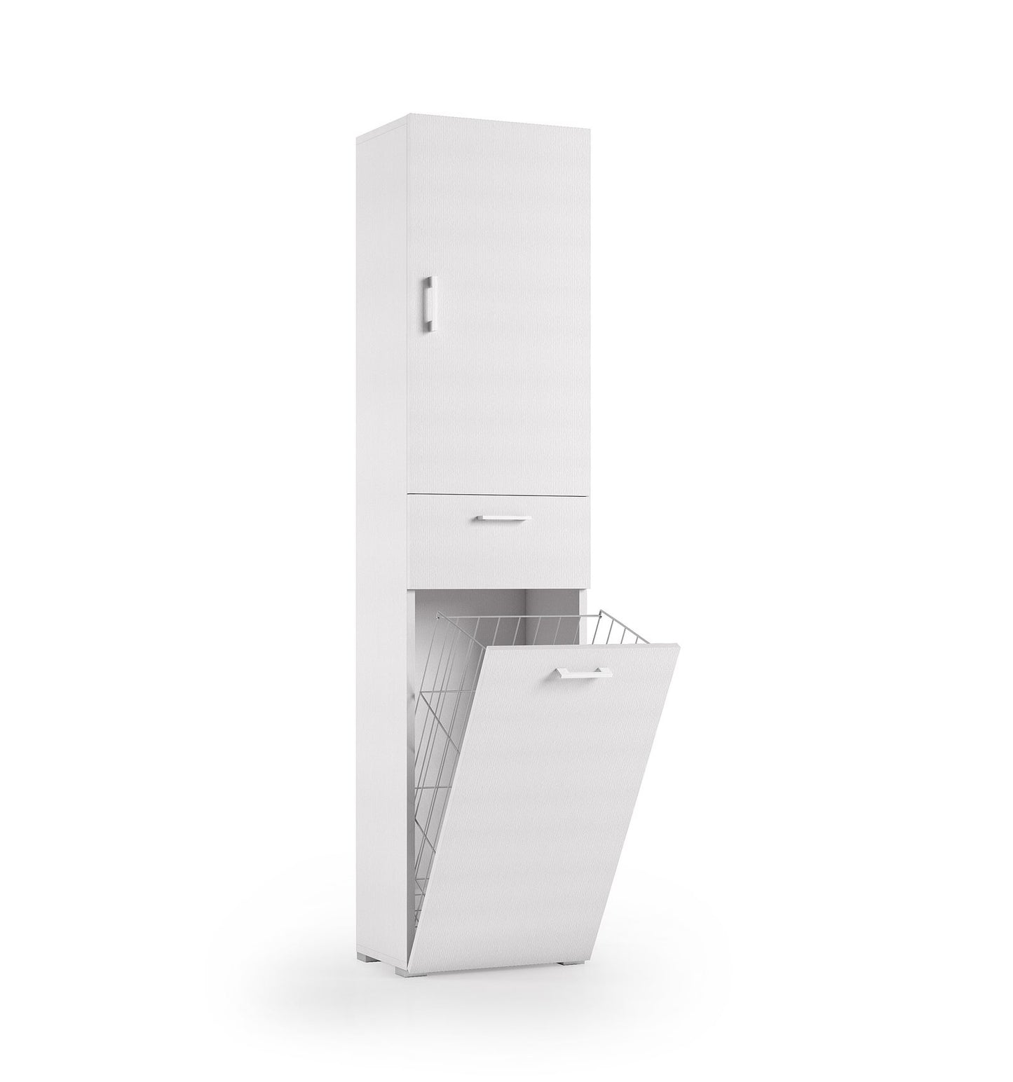 Aparador con Estructura de Cemento y Puertas Dama Blancas, Abertura de Cemento Push con Puertas Leizu