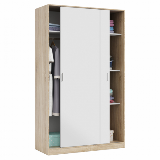 Armario con 2 puertas correderas 120 x 50 x 20 cm roble