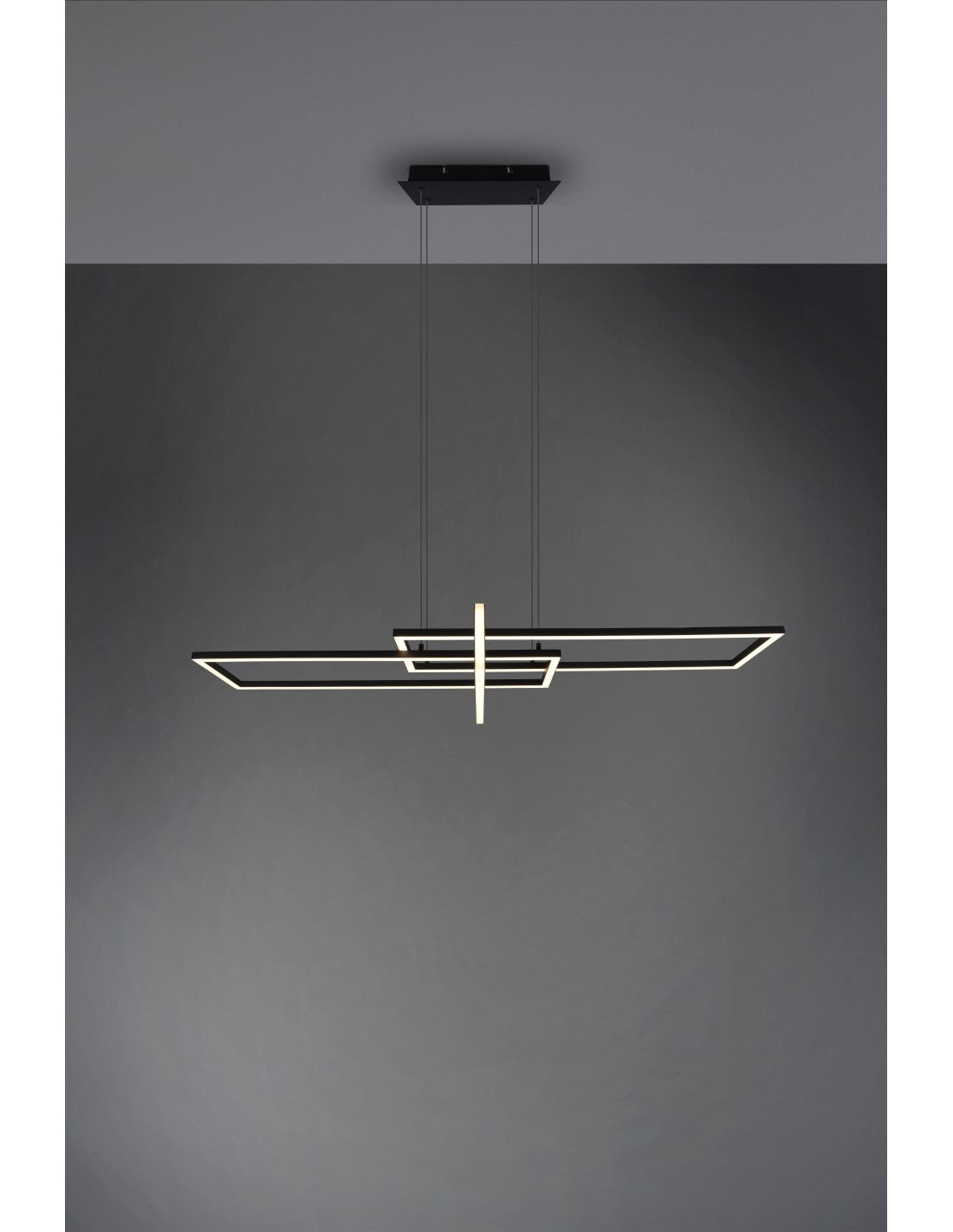 Salinas Suspensión 3 LEDs Rectángulo 34w Negro L110 cm Regulable Trio Lighting