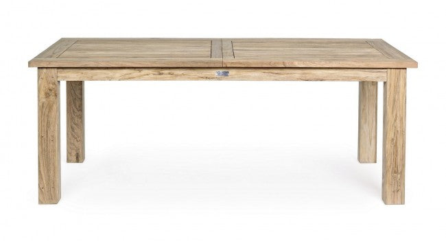 Mesa de exterior rectangular en madera de teca FSC 200-260x 100x h 78 cm
