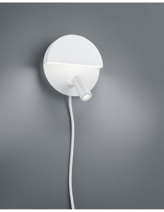 Lámpara De Pared Moderna De Doble Emisión Mario Blanco Con Foco Regulable Trio Lighting