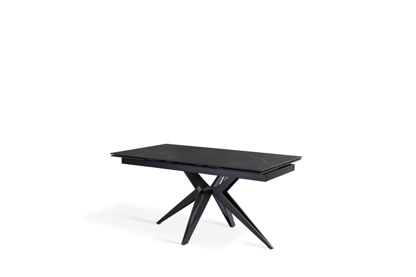 Mesa extensible negro mate 90 cm x 160-240 cm Alt. 76 cm