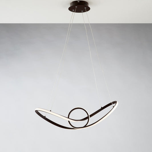 Lámpara colgante de metal marrón con LED integrado 68x24x h 150 cm