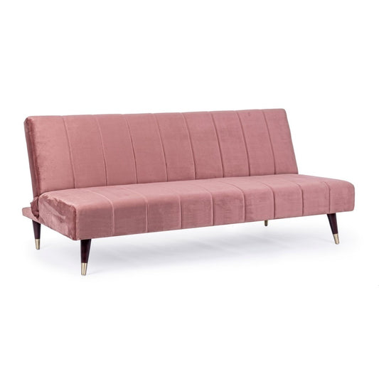 Sofá cama reclinable de tres plazas rosa
