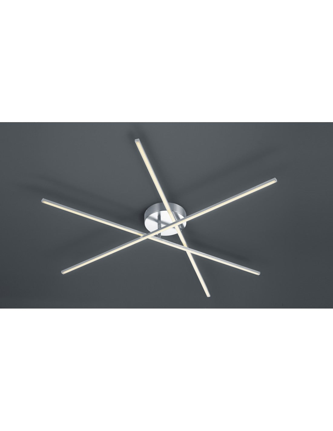Tiriac Lámpara de techo moderna 3 varillas LED de níquel L100 cm Trio Lighting