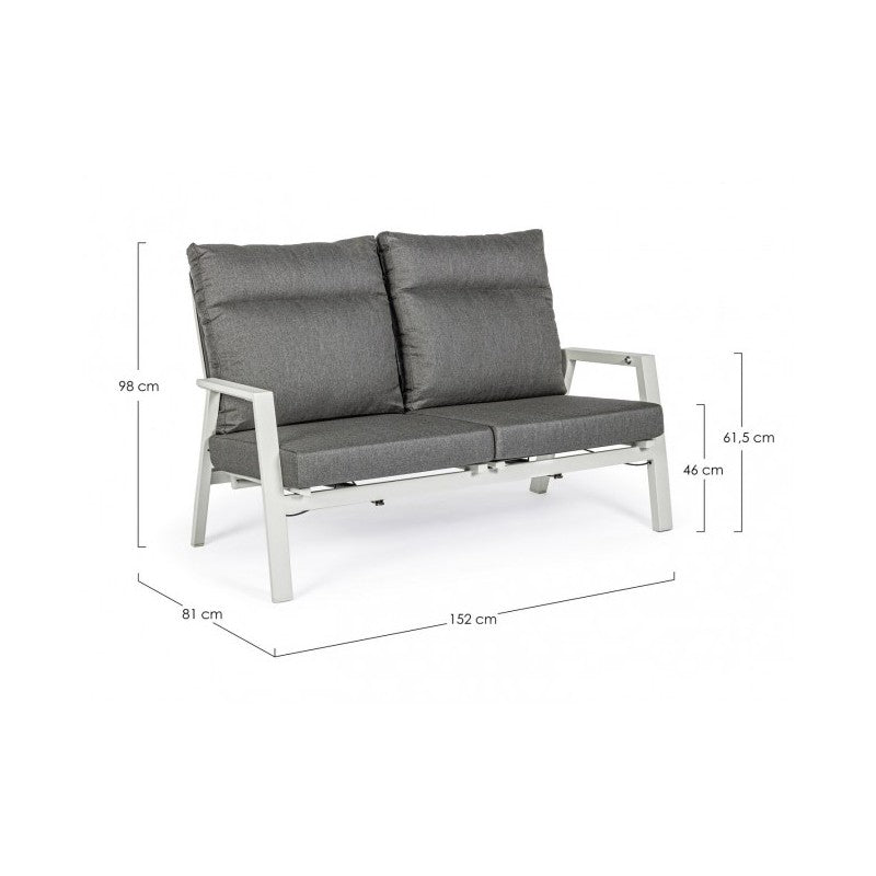Sofá exterior 2 plazas reclinable 152x81x98h cm