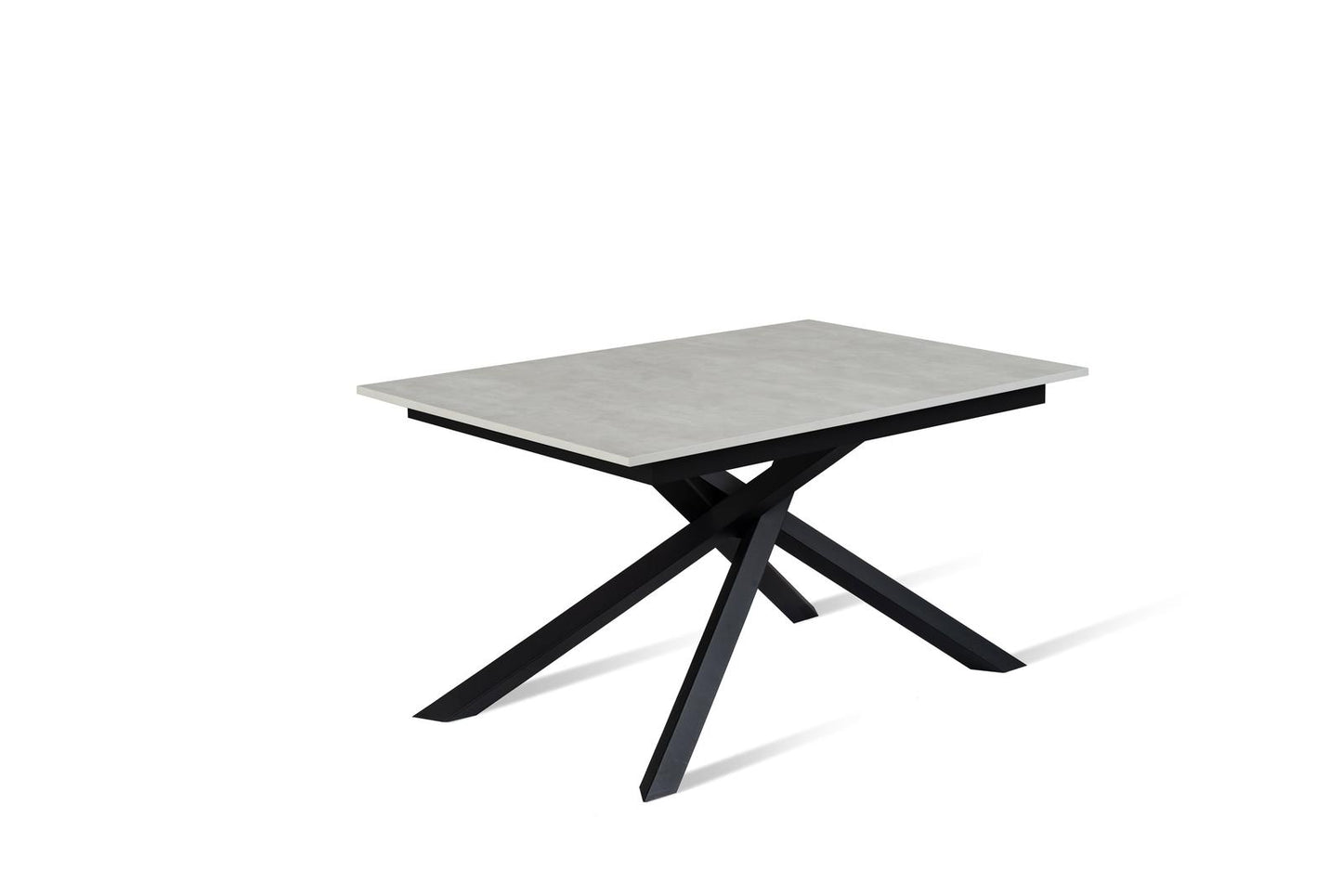 Mesa extensible de hormigón blanco-negro 90 cm x 140-190 cm Alt. 76 cm
