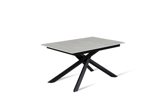 Mesa extensible de hormigón blanco-negro 90 cm x 140-190 cm Alt. 76 cm