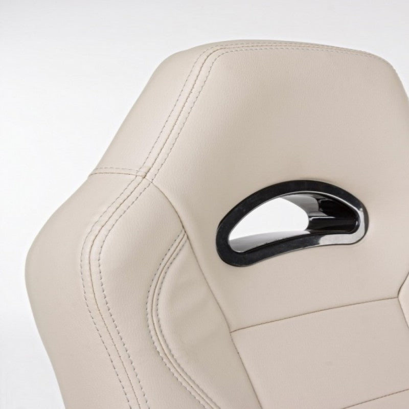 Sillón de oficina tapizado en cuero Boneville Beige