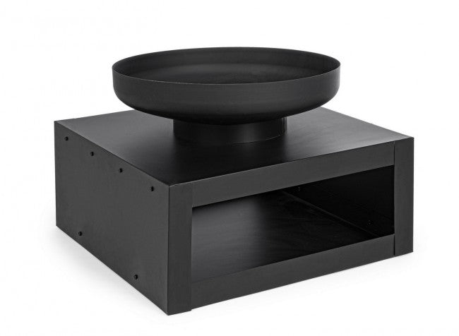 Brasero con soporte de madera negra Muebles de jardín Efesto